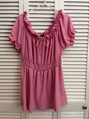 Love Pink Ruffled Plus Size Blouse with Bow Size 4X